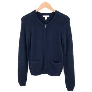 Banana Republic Boucle Jacket Preppy Navy